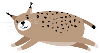 Cute Bobcat Jumping Sticker
