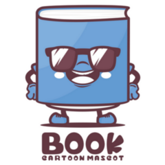 Cute Book Cartoon Mascot Sticker