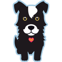 Cute Border Collie Blue Sticker