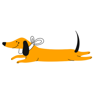 Cute Bow Dachshund Sticker