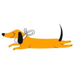 Cute Bow Dachshund Sticker