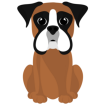 Cute Boxer Cartoon Sticker