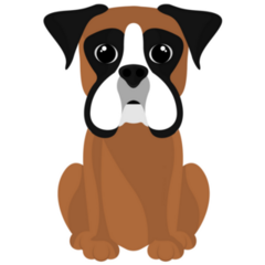 Cute Boxer Cartoon Sticker