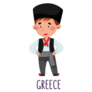 Cute Boy Wearing National Costume Of Greece Sticker
