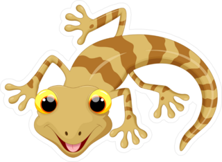 Cute Brown Lizard Cartoon Sticker