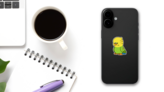 Cute Budgerigar Parakeet Sticker on a Phone (New) example