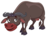 Cute Buffalo Vector Sticker