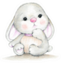 Cute Bunny Baby Illustration Sticker