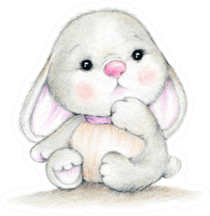 Cute Bunny Baby Illustration Sticker