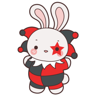 Cute Bunny Clown Sticker