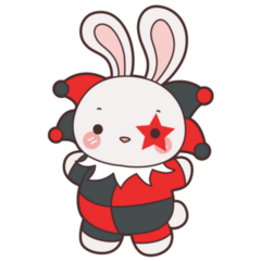 Cute Bunny Clown Sticker