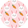 Cute Bunny Rabbit With Carrot Pattern Sticker
