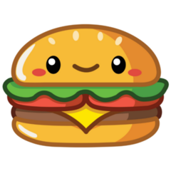 Cute Burger Kawaii Sticker