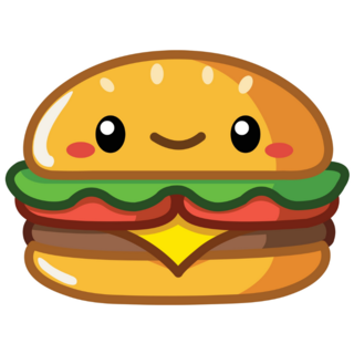 Cute Burger Kawaii Sticker