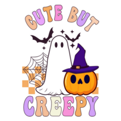 Cute But Creepy Retro Halloween Sticker