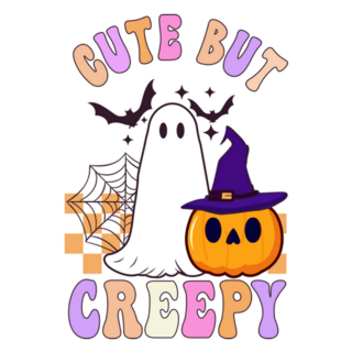Cute But Creepy Retro Halloween Sticker