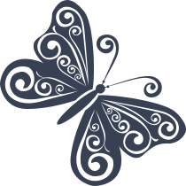 Cute Butterfly With Swirls Sticker