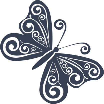 Cute Butterfly With Swirls Sticker