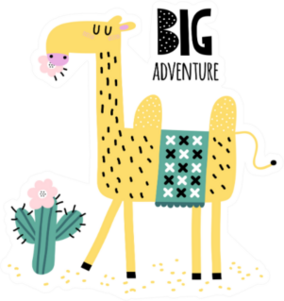 Cute Camel Eats A Cactus Sticker