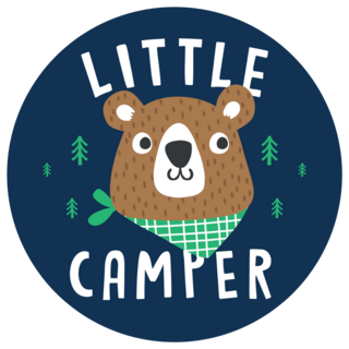 Cute Camper Bear Cartoon Sticker