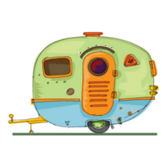 Cute Camping Caravan Sticker