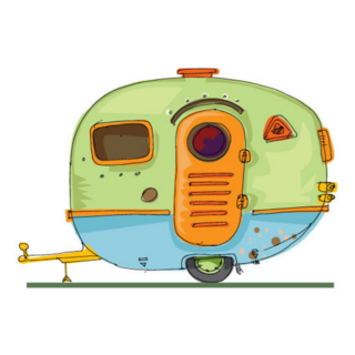 Cute Camping Caravan Sticker
