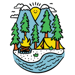 Cute Camping Nature Adventure Sticker