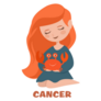 Cute Cancer Zodiac Girl With A Crab Sticker