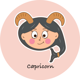Cute Capricorn Cartoon Style Sticker