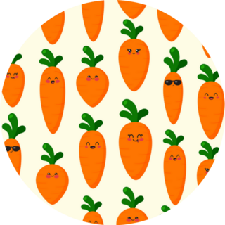 Cute Carrots Vegetarian Pattern Sticker