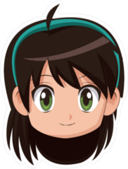 Cute Cartoon Anime Little Girl Chibi Sticker