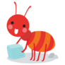 Cute Cartoon Ant With Ice Cube Sticker