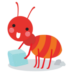 Cute Cartoon Ant With Ice Cube Sticker