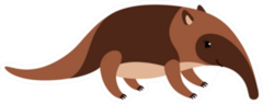 Cute Cartoon Anteater Sticker