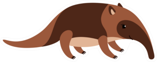Cute Cartoon Anteater Sticker