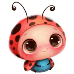 Cute Cartoon Baby Ladybug Sticker