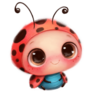 Cute Cartoon Baby Ladybug Sticker