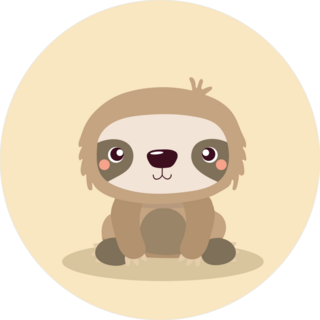 Cute Cartoon Baby Sloth Sticker