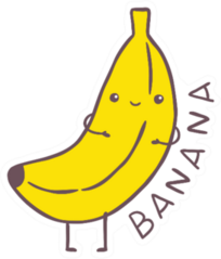 Cute Cartoon Banana Sticker