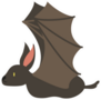Cute Cartoon Bat Flying Sticker