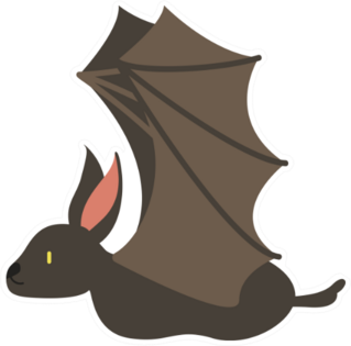 Cute Cartoon Bat Flying Sticker