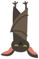 Cute Cartoon Bat Hanging Upside Down Sticker