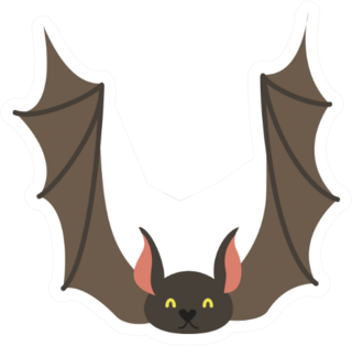 Cute Cartoon Bat Illustration Sticker