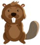 Cute Cartoon Beaver In Flat Style Sticker