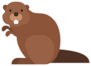 Cute Cartoon Beaver Sticker