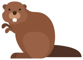 Cute Cartoon Beaver Sticker