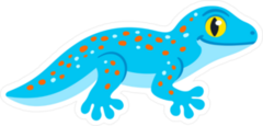 Cute Cartoon Blue Gecko Sticker