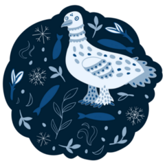 Cute Cartoon Boho Partridge Sticker