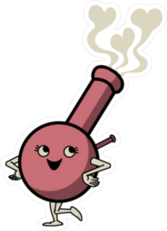 Cute Cartoon Bong Sticker