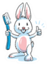 Cute Cartoon Bunny Holding A Toothbrush Sticker